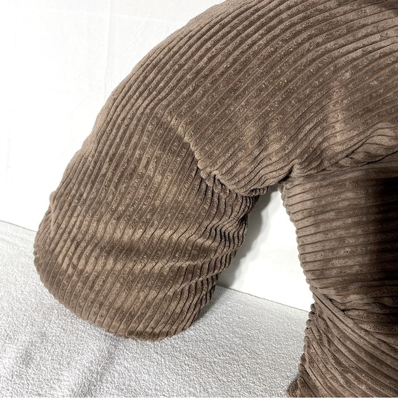 Jolly Jumper Boomerang Nursing Pillow With Plush Brown Corduroy Cover - Picture 8 of 10